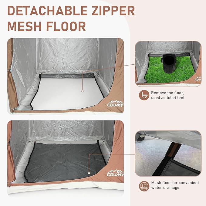 Instant Camping Shower Tent, Privacy Shelter, Portable Outdoor Sun Shelter for Camping Beach Hiking Fishing, 1 Room/2 Rooms