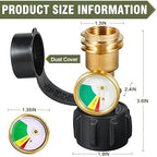 Bestfire 2 PCS Propane Tank Gauge with Leak Detector – Universal Level Indicator for 5-40lb Tanks – QCC1/Type 1 Connection – Brass Construction for BBQ Grills, Camping Stoves & Heaters RV Camper
