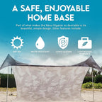 Neso Gigante Portable Beach Tent Sun Shelter - Lightweight Beach Shade Canopy - Easy Setup for Family Outings - Patented Reinforced Corners - UPF 50+ Sun Protection - 8ft Tall, 11 x 11ft - Grey Camo