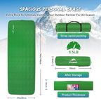 Buheco Sleeping Pad for Camping, Self-Inflating 9.5 R Value 3" Ultra-Thick Memory Foam Comfort Plus Camping Mats for Backpacking Travelling & Hiking Portable Air Mattress for 4-Season Green