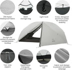 ATEPA Voyage 1-2 Person Backpacking Tent, 4 Season Ultralight Camping Tent, 4000mm Waterproof Double Layer Cold Wearther Easy Set Up Tent for Family Camp Hiking Hunting Outdoor Mountaineering Travel