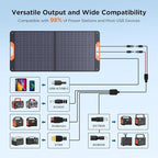 110 Watt Portable Solar Panel for Jackery Explorer 300/500/Ecoflow/Anker Solix/Bluetti, Foldable Monocrystalline Solar Charger IP67 Waterproof Offgrid Power for Camping RV Battery Backup