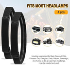 4 Pack Headlamp Strap Replacement Headband, Elastic Headlight Strap Replacement for Black Diamond, Petzl, Energizer, Pelican, Fenix Headlamps 1”, Adjustable Width Comfortable Band (Silicone Anti-Slip)