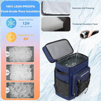 Insulated Cooler Backpack, 40L Leakproof Backpack with Double Compartments for Men & Women, Large Lunch Cooler for Camping, Beach, Travel, Picnic, Up to 48 Cans