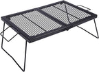 REDCAMP Folding Heavy Duty Campfire Grill Steel Grate, Portable Camp Fire Cooking Racks for Outdoor Open Flame Cooking Large 23.6 * 15.7 * 9.6"