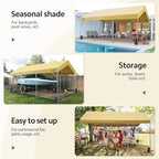 ADVANCE OUTDOOR 12x20 ft Heavy Duty Carport Potable Car Canopy Garage Party Tent Boat Shelter, Adjustable Height from 9.5 ft to 11 ft, Beige