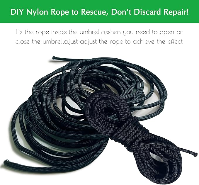 Patio Umbrella Replacement Cord Line 0.16" Diameter,Heavy Duty Patio Umbrella Nylon Rope,Outdoor Camping Utility Rope String