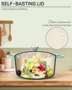 Enameled Cast Iron Dutch Oven – 4.4 Quart Pot with Lid & Potholders – Heavy-Duty Cookware for Bread Baking, Braising, Stews & Roasting – Oven & Stovetop Safe up to 500°F – Mint Green
