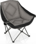CAMPHILL Folding Camping Chair,Oversized Portable Camping Chair with Cup Holder,Heavy Duty Padded Lawn Chair for Camping, Tailgates, Beach, and Sports