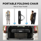 ICECO Adjustable Camping Chairs for Adults, Foldable High Back Camping Chair, Portable Folding Chairs for Outside, Reclining Outdoor Chair with Storage Bag, 400LBS, 10 Years Warranty