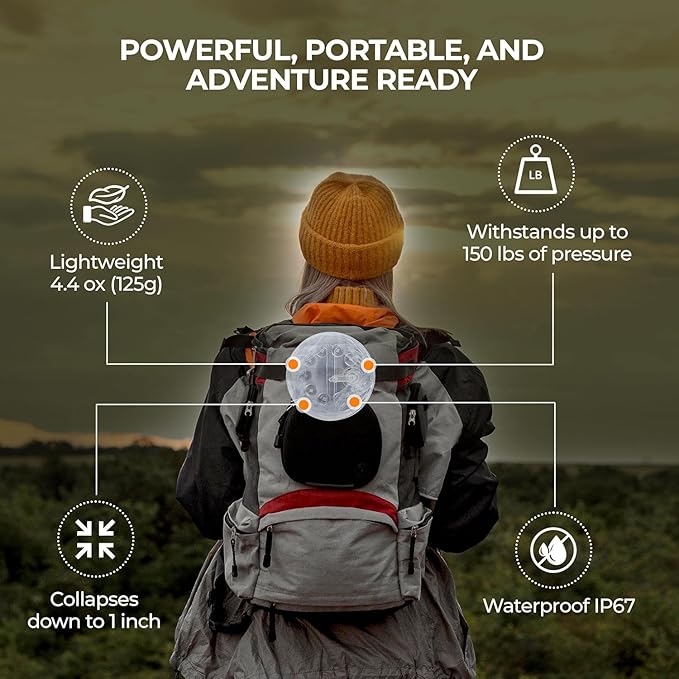 ByteX Solar Rechargeable Inflatable LED Lanterns 90 Lumens, Waterproof, USB Charging, Ideal for Camping, Backpacking, Emergencies, Lightweight, Portable, Durable Lanterns for Outdoor Adventures (2)