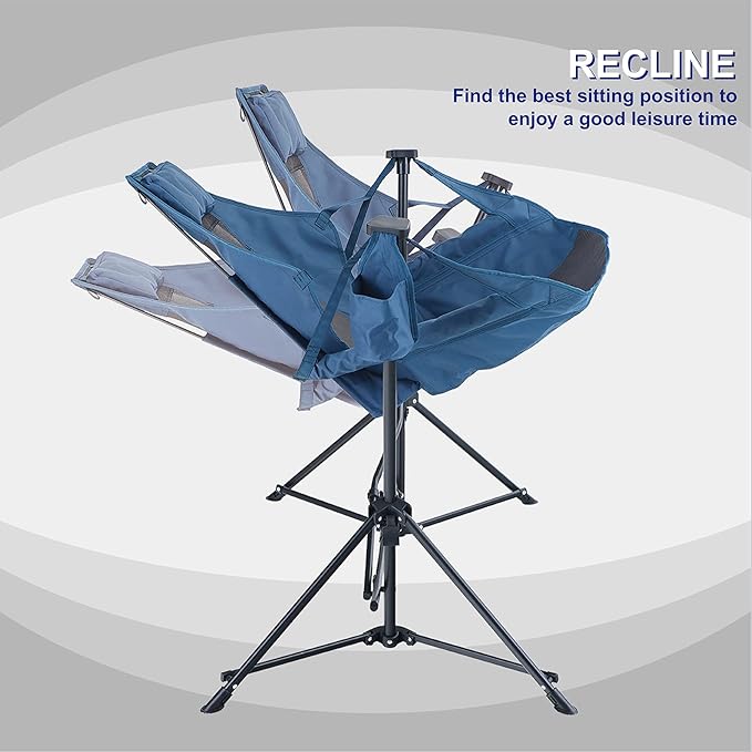 LET'S CAMP Hammock Chair Portable Camping Chair Oversized Folding Rocking Chair with Headrest and Cup Holder for Travel, Picnic, Patio, Fishing, Supports 300lbs