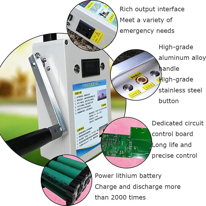 Outdoor Generator Portable Hand Crank Generator,150w 110v 15000mah Small Hand Crank Generator,Used for Mountaineering,Travel,Hiking,Camping,Emergency,Power Outage