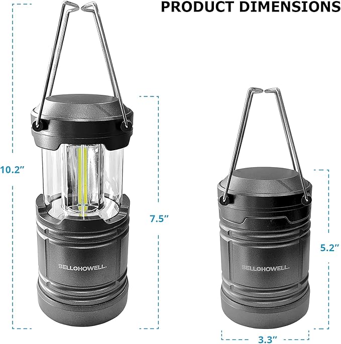 Bell + Howell Taclight LED Lantern 8" with Magnetic Base Portable Super Bright Light LED Collapsible Camping Light and Outdoor Torch, for Emergency Survival Lamp During Storms, Power Outages