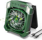 Camping Fan Battery Powered & Solar Powered, Portable Solar Fan 10000mAh Rechargeable Outdoor Fans with Light, Quiet Cordless Fans for Tent, RV, Emergency, Hiking, Power Outage, Desk, Survival Kit