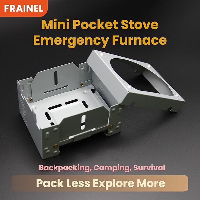 Mini Pocket Stove – Foldable German Style Emergency Furnace, Lightweight Portable Camp Stove for Backpacking, Snow Camping, Survival, Outdoor Cooking | Winter Picks