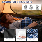 Double Sleeping Bag Cotton Flannel for Camping, Backpacking Or Hiking. Queen Size 2 Person Waterproof Sleeping Bag for Adults Or Teens. Lightweight with Compression Sack