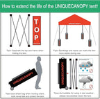 10'x10' Pop Up Canopy Tent Commercial Instant Shelter with Heavy Duty Roller Bag, 4 Canopy Sand Bags, 10x10 FT Blue