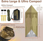 2 Pack Emergency Survival Tent, 2 Person Emergency Shelter Tube Tent All-Weather Protection for Camping, Hiking, & Survival Kits Includes 5 pcs Emergency Blanket Mylar