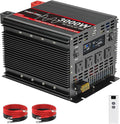 3000 Watt Pure Sine Wave Power Inverter, 12V DC to 110V/120V AC Converter 6000W Peak, with Remote Control LCD, 4 AC Outlets & USB Port & Hardwire Terminal, for Truck RV Boat Camping Solar System EPS