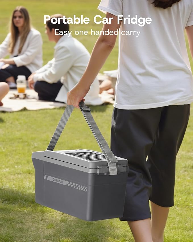 Upstreman Personal Electric Cooler/Warmer, 8L Capacity, All Season Portable Car Fridge with 12V DC and Shoulder Strap, Car Cooler for Road Trips, Camping and Daily Use-AR11