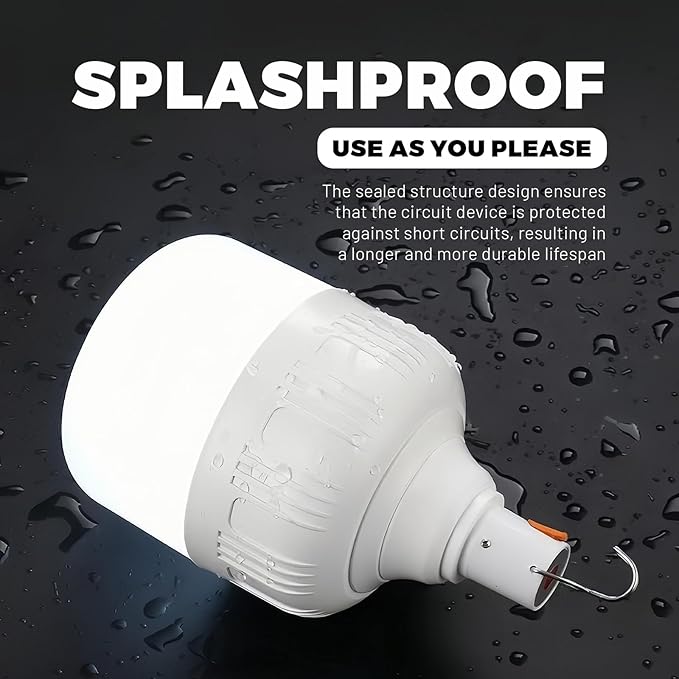 LED Camping Light, 800 lumens, Powered by Rechargeable Batteries, White Portable Pendant Lights, Waterproof (2.2IN-4)