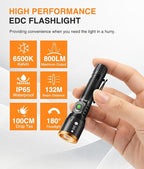 LETMY Small Rechargeable Flashlights Powerful, Zoomable Mini Flashlights High Lumens with Clip, 3 Modes&Memory Function LED Tactical Flashlight, Pocket EDC Flash Lights for Home Camping Emergency Gift