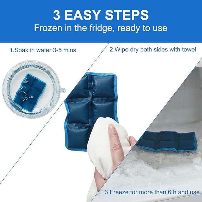 Ice Packs for Lunch Box, 4PCS Reusable Small & Thin Cold Packs, Flexible Soft Gel Freezer Packs for Lunch Bags & Coolers, BPA-Free Leakproof Ice Pack Set for Food