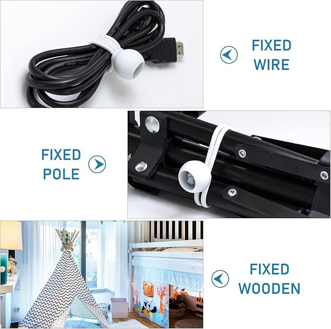 100 PCS Bungee Balls 6 Inch,White Tarp Bungee with Balls Heavy Duty Canopy Tarp Tie Down for Camping,Shelter,Cargo,Tent Poles-UV Resistant