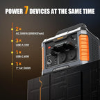 BALDR Portable Power Station, 1000W Output, 808Wh Capacity, AC Outlet, USB Ports, 110V Pure Sine Wave AC Outlet Backup Lithium Battery for Home Camping Emergency Use