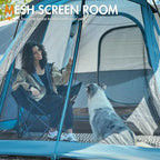 PORTAL 6/8/10 Person Family Camping Tent with Screen Room, Water Resistant Big Tunnel Tents with Rainfly, Large Family Tent for Camping, Outdoor, Patio