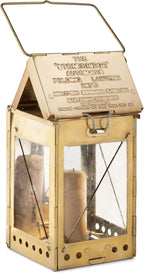 Kings County Tools Candle Lamp - Vintage Style Folding Brass Camping Lantern with Hanging Handle - Collapsible Portable Lamp for Emergency Candles or Home Survival Gear Emergency Kit