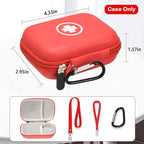Fukumi Auvi Q Carrying Case,Portable Medicine Emergency Bag for 2 Auvi-Q Auto Injectors,Asthma Inhaler,Nasal Spray,Allergy Medicine,First Aid,Hard Travel Case with Carabiner and Lanyard,Bag Only