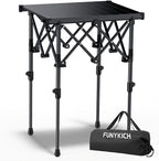 FUNYKICH Folding Camping Table(L19.9''xW16.1''), Aluminum Roll-up Portable Picnic Table with 2 Adjustable Height(17.3'' & 27.6'') for Picnic, Camping, BBQ, Party, Backyard, Beach