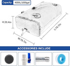 4000 L/1000 Gal Water Bladder Tank, Foldable Portable Water Storage Container, Emergency Water Bag for RV, Truck Bed, Fire Prevention, Drought Resistance, Blue