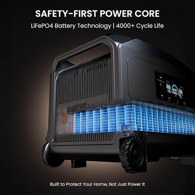 OUPES Guardian 6000 Portable Power Station, 120V/240V Dual Voltage, 4608Wh LiFePO4 Battery, 6000W AC Output (9000W Peak), Expandable to 41kWh, Home Transfer Switch Ready for Emergency Power Outages