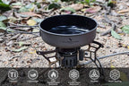 Boundless Voyage Titanium Non-Stick Frying Pan with Folding Handle Non-Stick Ceramic Coating Frypan Cooking Pot for Outdoor Camping Picnic Backpacking