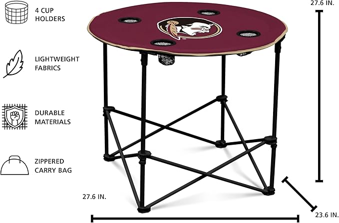 Logo Brands Officially Licensed NCAA Unisex Round Table, One Size, Team Color