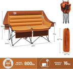 Timber Ridge Double Camping Chair, Heavy Duty Outdoor Folding Camp Couch, Loveseat Camping Chairs Perfect for Campsites, Patio/Lawn, Soccer Games or Other Youth Sports, Supports 600 lbs