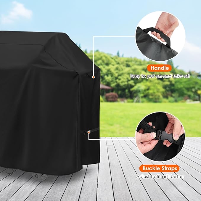 Grill Cover for Outdoor Pizza Oven Table, 59inch Outdoor Grill Cart Table Cover Waterproof for Pizza Oven Stand and Outdoor Cooking Kitchen-59 L x 36" W x 49" H