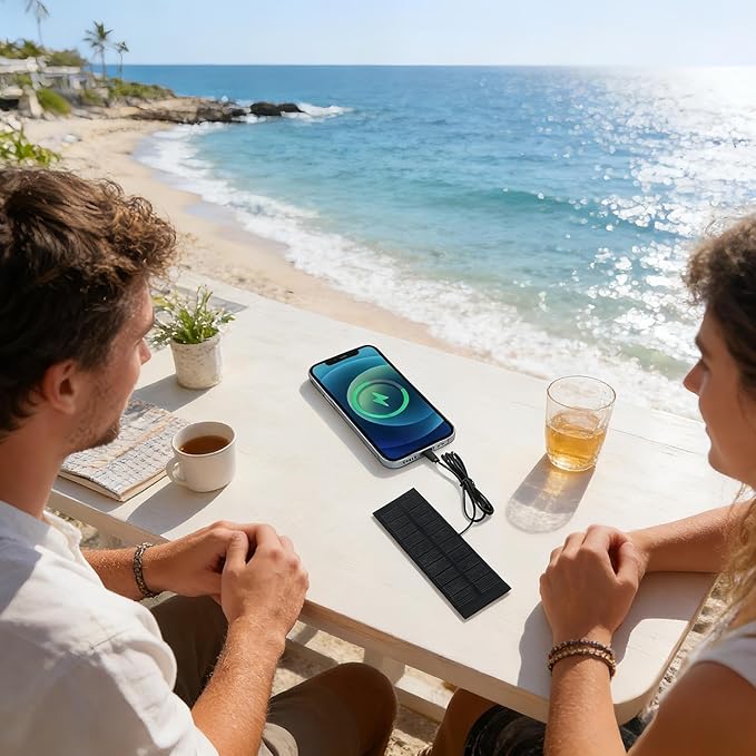 Solar Panel Charger - 14.8x4.5x2cm Portable Foldable Electronic Accessories | Charging Panel for Security Camera | Mobile Phone Battery for Phones Lantern Fan Tent Hiking Camping Car Backpacking