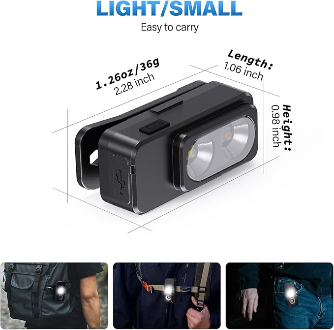 Headlamp Rechargeable 2PCS, Super Bright Motion Sensor Head Lamp with 8 Modes, Head Lights for Forehead with Clip & Magnetic, IPX7 Waterproof Led Headlamp for Camping, Hunting, Hard Hat