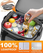 Lunch Box For Men Women Double Deck Insulated Lunch Bag For Men Woman Leakproof Expandable Cooler Bag with Adjustable Shoulder Strap for Work Picnic School(Gray‌,Medium)