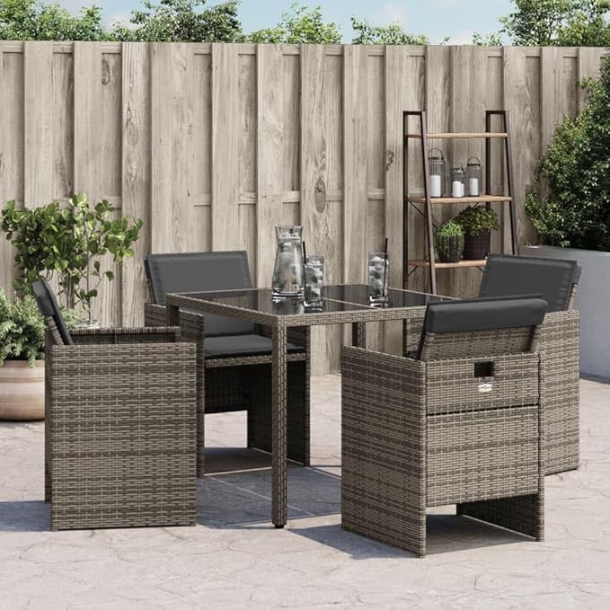 Patio Chair Gray PE Rattan One Size Removable Covers Garden Furniture Patio Furniture Camping Chair for Garden Outdoor