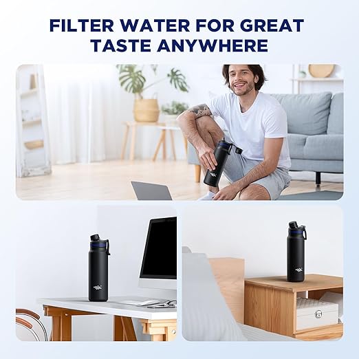 Membrane Solutions Replacement UF Filter for C3 Filtered Water Bottle, BPA-Free for Camping, Hiking, Backpacking and Travel (UFx2)