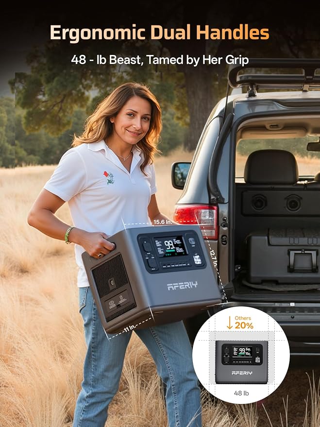 AFERIY P280 Portable Power Station 2800W (Peak 5600W),2048Wh LiFePO4 Battery,Expandable to 10kWh,0-80% Charge in 38 Min,UPS Solar Generator for Home Use,Power Outages,Camping,and RVs