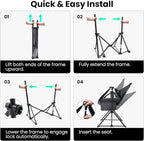 Hammock Camping Chair for Adults with Adjustable Backrest, Heavy Duty Padded Folding Hammock Chair Supports 400lbs, Portable Hammock Chair Swinging Chair for Camping, Travelling and Patio