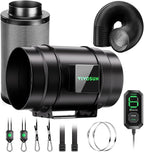 VIVOSUN Smart Air Filtration G8 Kit 8", AeroZesh G8 Inline Duct Fan with E12 Speed Controller, Carbon Filter & 25' Ducting, Cooling & Ventilation System for Grow Tents, Indoor Gardening, Hydroponics