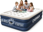 Queen Air Mattress with Built in Pump, 18" Elevated Height, 48Hr Leak-Tested, Honeycomb Coil Support, 800 lbs Capacity, Fast 3-Min Inflation–Blow Up Mattress for Guest Room & Sleepover