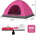 Camping Tent, Waterproof & Windproof Camping Dome Tent Automatic Pop Up Quick Shelter with Portable Carry Bag for Outdoor Hiking